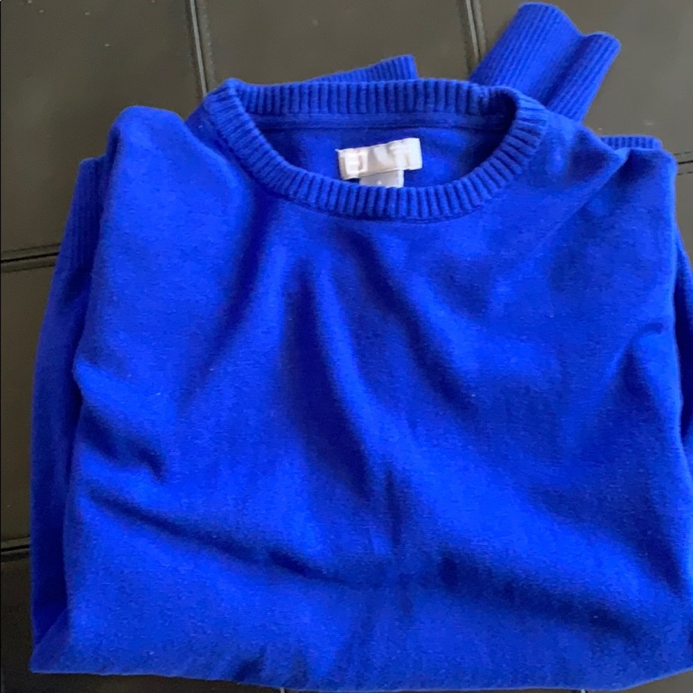 Bright blue sweater